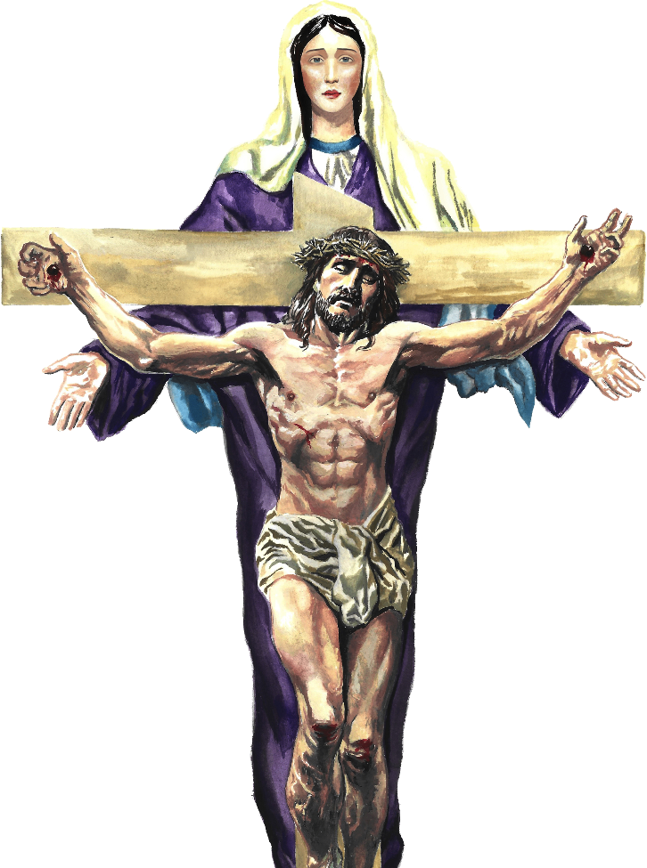 Mãe do Redentor — Maria aos pés do Cristo crucificado